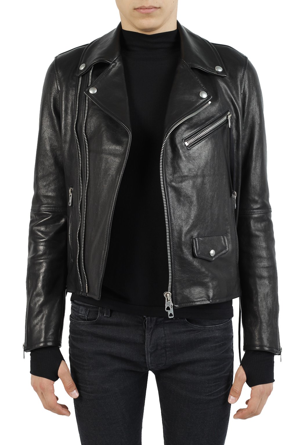 Diesel leather clearance biker jacket mens